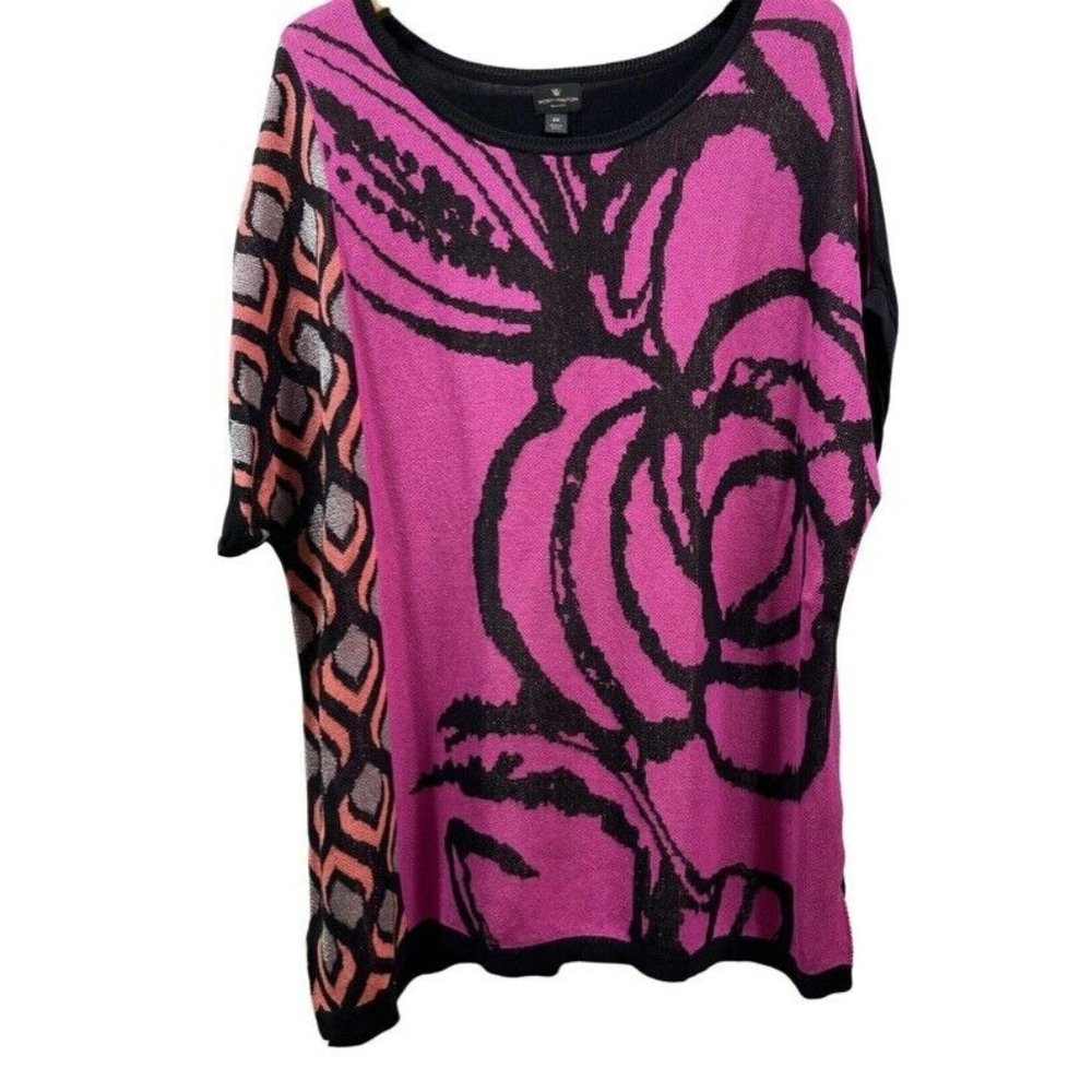 WORTHINGTON Womens Plus Size Colorblock Boat Neck Dolman Sleeves Sweater Top 2X